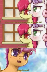 Size: 1257x1920 | Tagged: safe, artist:plotcore, derpibooru import, apple bloom, scootaloo, sweetie belle, ponified, earth pony, pegasus, pony, unicorn, /mlp/, comic, cutie mark crusaders, description is relevant, dialogue, drawthread, fate/kaleid liner prisma illya, female, filly, request, trio