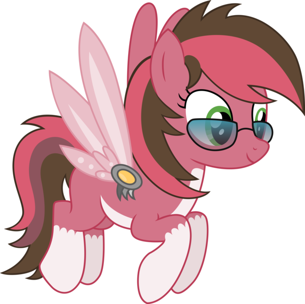 Size: 10174x10134 | Tagged: safe, artist:cirillaq, derpibooru import, oc, oc:artista, unofficial characters only, pegasus, pony, absurd resolution, amputee, augmented, female, flying, glasses, mare, prosthetic limb, prosthetic wing, prosthetics, simple background, socks (coat marking), solo, transparent background, vector