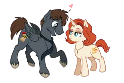 Size: 1024x683 | Tagged: safe, artist:sirgalahadbw, derpibooru import, ponified, pegasus, pony, unicorn, couple, crossover, dana scully, fox mulder, simple background, the x files, transparent background