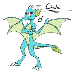 Size: 600x600 | Tagged: artist:pampoke, crossed arms, derpibooru import, dragon, male, oc, oc:cinder, offspring, parent:princess ember, parents:emberspike, parent:spike, parent:thorax, safe, simple background, solo, transparent background, unofficial characters only