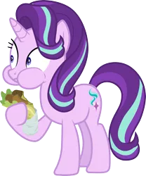 Size: 3000x3598 | Tagged: safe, artist:cloudyglow, derpibooru import, starlight glimmer, pony, unicorn, road to friendship, .ai available, eating, falafel, female, food, mare, puffy cheeks, simple background, solo, transparent background, vector, wide eyes