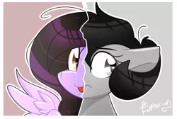 Size: 1420x952 | Tagged: safe, artist:lynchristina, derpibooru import, oc, oc:quilly, unofficial characters only, pegasus, pony, :p, digital art, female, love yourself answer, mare, signature, silly, solo, split screen, tongue out
