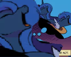 Size: 809x648 | Tagged: alicorn, artist:andypriceart, comic, derpibooru import, edit, editor:symphonic sync, idw, implied anal, implied lesbian, implied sex, lunlun, meme, princess luna, selfcest, self ponidox, shipping, spoiler:comic10, suggestive, thinking, zen and the art of gazebo repair