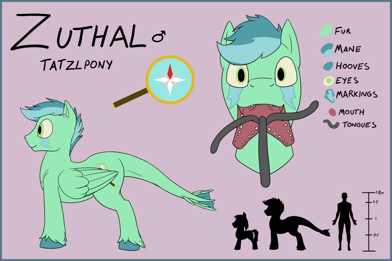 Size: 3000x2000 | Tagged: artist:theandymac, cutie mark, derpibooru import, mawshot, monster pony, no source available, oc, oc:zuthal, open mouth, original species, reference sheet, safe, size comparison, tatzlpony, tentacles, tentacle tongue, unofficial characters only