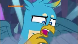 Size: 1280x720 | Tagged: safe, derpibooru import, screencap, gallus, gryphon, what lies beneath, male, nickelodeon, pre sneeze, sneezing, wings