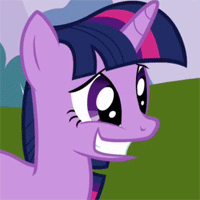 Size: 200x200 | Tagged: safe, derpibooru import, screencap, twilight sparkle, pony, unicorn, friendship is magic, season 1, animated, awkward, female, gif, grin, looking at you, mare, nervous, nervous grin, picture for breezies, shifty eyes, smiling, solo, unicorn twilight
