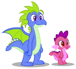 Size: 1024x942 | Tagged: age of the alicorns, artist:aleximusprime, ask accord, brother and sister, derpibooru import, dragon, dragon oc, duo, female, male, oc, oc:penny the dragon, oc:percy the dragon, safe, show accurate, siblings, simple background, transparent background, unofficial characters only