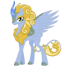 Size: 867x922 | Tagged: artist:cosmicxlight, cloven hooves, colored hooves, derpibooru import, female, kirin, kirin oc, oc, oc:frost shine, safe, scale, simple background, solo, spread wings, transparent background, unofficial characters only, vector, winged kirin, wings