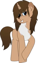 Size: 1413x2331 | Tagged: safe, artist:thefinnyfinnfinn, derpibooru import, oc, oc:brianna, unofficial characters only, hybrid, pony, unicorn, wolf, crossbreeding, offspring, parent:fionna, parent:slypai, parents:oc x oc, simple background, solo, transparent background