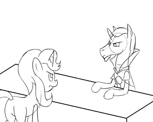 Size: 500x400 | Tagged: animated, artist:artattax, black and white, book, chancellor neighsay, death, decapitated, decapitation, derpibooru import, grayscale, harsher in hindsight, mcbain, monochrome, murder, semi-grimdark, severed head, starlight glimmer, the simpsons