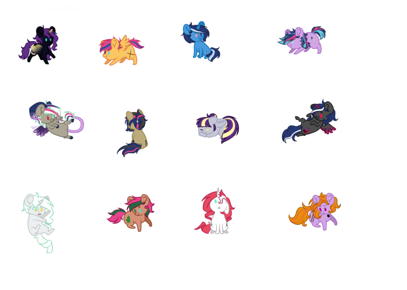 Size: 3832x2736 | Tagged: artist:cornerverse, base used, derpibooru import, hybrid, interspecies offspring, magical lesbian spawn, oc, oc:arcana, oc:bursting light, oc:cosmic theory, oc:dazzling dawn, oc:elegy, oc:eris, oc:everfree, oc:glittering spear, oc:nox, oc:radiant dusk, oc:spinel glow, oc:written brilliance, offspring, parent:adagio dazzle, parent:derpy hooves, parent:discord, parent:doctor whooves, parent:flash sentry, parent:oc:obsidian, parent:princess luna, parent:rarity, parents:adagilight, parents:canon x oc, parents:discolight, parents:doctwi, parents:flashlight, parents:rarilight, parents:sunsetsparkle, parents:timbertwi, parents:twerpy, parents:twiluna, parents:twixie, parent:sunset shimmer, parent:timber spruce, parent:trixie, parent:twilight sparkle, safe, simple background, transparent background, unofficial characters only