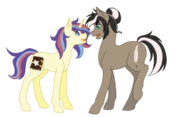 Size: 4408x2936 | Tagged: safe, artist:cornerverse, derpibooru import, oc, oc:ink blot, oc:story teller, unofficial characters only, earth pony, pony, unicorn, base used, female, lesbian, mare, oc x oc, offspring, offspring shipping, parent:filthy rich, parent:moondancer, parent:oc:glory, parent:oc:rose diamond, parents:canon x oc, shipping, simple background, transparent background