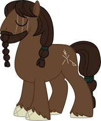 Size: 2792x3362 | Tagged: safe, artist:duskthebatpack, derpibooru import, oc, oc:ofaerr, unofficial characters only, earth pony, pony, eyes closed, facial hair, male, scar, simple background, solo, stallion, standing, transparent background, unshorn fetlocks, vector