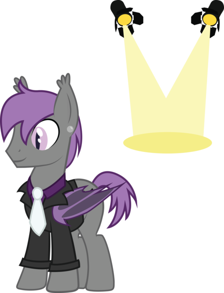 Size: 3001x3913 | Tagged: safe, artist:duskthebatpack, derpibooru import, oc, oc:mic check, unofficial characters only, bat pony, pony, bat wings, clothes, ear fluff, ear piercing, earring, jewelry, long sleeves, necktie, piercing, shirt, simple background, slit eyes, smiling, solo, standing, transparent background, vector