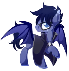 Size: 2317x2373 | Tagged: safe, artist:xsidera, derpibooru import, oc, oc:high point, unofficial characters only, bat pony, blue eyes, cape, clothes, glasses, simple background, solo, transparent background