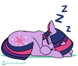 Size: 1924x1633 | Tagged: safe, artist:whisperfoot, derpibooru import, twilight sparkle, pony, unicorn, animated, behaving like a cat, breathing, curled up, cute, cutie mark, ear fluff, ear twitch, eyes closed, female, hooves, shadow, simple background, sleeping, solo, tail, twiabetes, unicorn twilight, white background, zzz