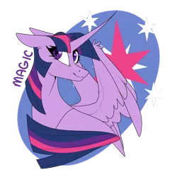 Size: 1280x1280 | Tagged: safe, artist:ask-azalea-grey, derpibooru import, part of a set, twilight sparkle, twilight sparkle (alicorn), alicorn, pony, cutie mark background, female, floppy ears, long horn, mare, simple background, smiling, solo, spread wings, transparent background, wings