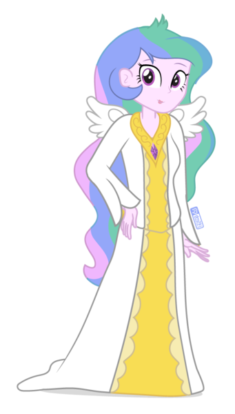 Size: 625x1100 | Tagged: safe, artist:dm29, derpibooru import, princess celestia, equestria girls, :p, clothes, commission, dress, gown, principal celestia, sillestia, silly, simple background, solo, tongue out, transparent background, wings