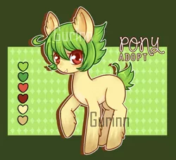 Size: 700x637 | Tagged: safe, artist:gurinn, derpibooru import, oc, unofficial characters only, earth pony, pony, adoptable, advertisement, auction, digital art, female, mare, obtrusive watermark, one hoof raised, smiling, solo, watermark