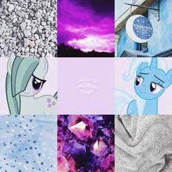 Size: 1280x1280 | Tagged: artist:ponysource, crack shipping, derpibooru import, female, lesbian, marbixie, marble pie, moodboard, safe, shipping, trixie