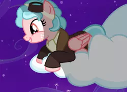 Size: 970x698 | Tagged: artist:thefanficfanpony, base used, clothes, cloud, cozy glow, derpibooru import, jacket, night, night sky, older, older cozy glow, safe, scarf, sky, solo, spoiler:s08