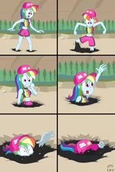 Size: 1200x1800 | Tagged: semi-grimdark, artist:hefess, derpibooru import, rainbow dash, equestria girls, equestria girls series, asphyxiation, breasts, bubble, clothes, comic, drowning, female, fetish, harsher in hindsight, hilarious in hindsight, imminent death, quicksand, sinking, solo, swimsuit, tar, tar pit, tragic in hindsight, why
