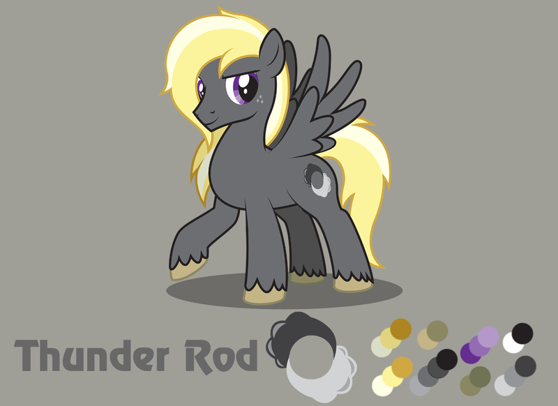 Size: 1100x800 | Tagged: safe, artist:lightning stripe, derpibooru import, oc, oc:thunder rod, unofficial characters only, pegasus, pony, blonde, blonde mane, cutie mark, gray background, long mane, male, purple eyes, reference sheet, show accurate, simple background, solo, stallion, unshorn fetlocks, wings