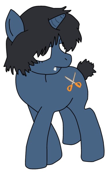 Size: 500x787 | Tagged: safe, derpibooru import, ponified, pony, unicorn, drool, mikoto urabe, mysterious girlfriend x, nazo no kanojo x, scissors, simple background, solo, transparent background