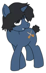 Size: 500x787 | Tagged: safe, derpibooru import, ponified, pony, unicorn, drool, mikoto urabe, mysterious girlfriend x, nazo no kanojo x, scissors, simple background, solo, transparent background