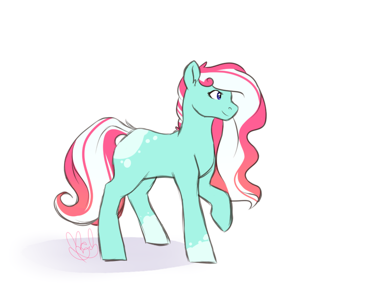 Size: 1000x800 | Tagged: safe, artist:mah521, derpibooru import, oc, oc:sweet mint, earth pony, pony, female, mare, simple background, solo, white background