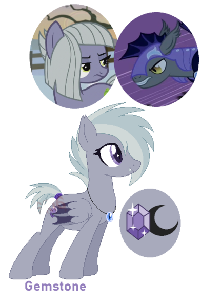 Size: 472x657 | Tagged: safe, artist:superrosey16, derpibooru import, limestone pie, oc, oc:gemstone, bat pony, pony, female, mare, night guard, offspring, parent:limestone pie, parent:night guard, simple background, transparent background