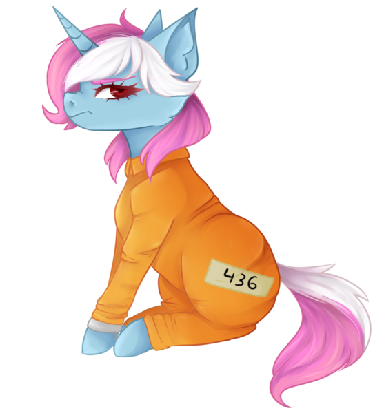 Size: 1809x1949 | Tagged: artist:naturallightning, clothes, cuffs, derpibooru import, frustrated, oc, oc:gemstone hammerhoof, prisoner, prison outfit, safe, shackles, simple background, solo, transparent background, unofficial characters only