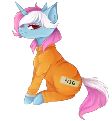 Size: 1809x1949 | Tagged: artist:naturallightning, clothes, cuffs, derpibooru import, frustrated, oc, oc:gemstone hammerhoof, prisoner, prison outfit, safe, shackles, simple background, solo, transparent background, unofficial characters only