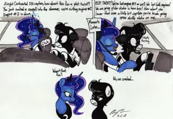 Size: 1023x705 | Tagged: safe, artist:newyorkx3, derpibooru import, princess luna, oc, oc:tommy junior, alicorn, earth pony, pony, gamer luna, colt, female, flight simulator, fsx, male, mare, trolling, trolluna