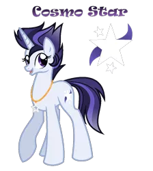 Size: 888x991 | Tagged: safe, artist:andy-hazards, derpibooru import, oc, oc:cosmo star, unofficial characters only, pony, unicorn, base used, female, jewelry, mare, necklace, offspring, parent:flash sentry, parent:twilight sparkle, parents:flashlight, simple background, solo, transparent background