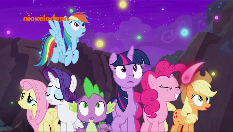 Size: 1360x768 | Tagged: alicorn, applejack, derpibooru import, dragon, fluttershy, magic, mane seven, mane six, pinkie pie, rainbow dash, rarity, safe, school raze, screencap, spike, twilight sparkle, twilight sparkle (alicorn), winged spike