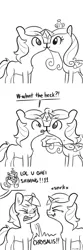 Size: 1650x4950 | Tagged: safe, artist:dsp2003, artist:tjpones, derpibooru import, edit, princess cadance, queen chrysalis, shining armor, alicorn, pony, unicorn, awesome face, blushing, comic, crying, disguise, disguised changeling, female, gay, infidelity, male, mare, monochrome, prank, shining chrysalis, shiningcadance, shipping, simple background, straight, tears of joy, white background