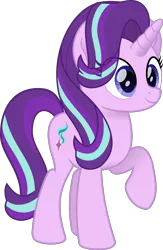 Size: 1660x2544 | Tagged: safe, artist:peahead, derpibooru import, starlight glimmer, pony, unicorn, cute, cutie mark, eye clipping through hair, female, glimmerbetes, happy, mare, movie accurate, raised hoof, simple background, smiling, solo, transparent background, vector