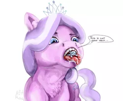 Size: 1100x900 | Tagged: suggestive, artist:novaray, derpibooru import, diamond tiara, silver spoon, female, fetish, filly, jewelry, text, tiara, tongue out, vore