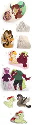 Size: 900x3481 | Tagged: safe, artist:vindhov, derpibooru import, cheerilee, yona, zephyr breeze, oc, oc:black twig apple, oc:bumblebee, oc:charcoal, oc:crabapple, oc:curtain call, oc:honeycrisp, oc:hurricane, oc:love letter, anthro, earth pony, hippogriff, hybrid, pegasus, snake, unicorn, yak, yakony, anthro oc, anthro with ponies, brother and sister, bucktooth, ear pull, female, hair over eyes, hair styling, hat, image, interspecies offspring, jpeg, magical lesbian spawn, male, mother and son, next generation, offspring, older, older yona, parent:apple bloom, parent:big macintosh, parent:carrot crunch, parent:cheerilee, parent:diamond tiara, parent:fluttershy, parent:gabby, parent:pinkie pie, parent:ponet, parent:prince rutherford, parent:scootaloo, parent:troubleshoes clyde, parent:twilight sparkle, parents:cheerimac, parents:crunchbloom, parents:gabbyloo, parents:ponetshy, parents:trouble pie, parents:twiford, siblings, simple background, uncle and nephew, white background