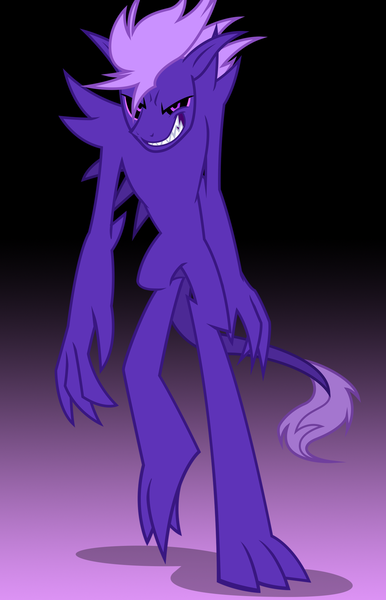 Size: 1276x1984 | Tagged: safe, artist:earth_pony_colds, derpibooru import, oc, oc:pigment, unofficial characters only, demon, pony, monster, original art, pony monster, purple, solo, spikes, standing, tail