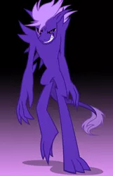 Size: 1276x1984 | Tagged: safe, artist:earth_pony_colds, derpibooru import, oc, oc:pigment, unofficial characters only, demon, pony, monster, original art, pony monster, purple, solo, spikes, standing, tail