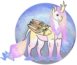 Size: 3820x3216 | Tagged: safe, artist:midnight-drip, derpibooru import, princess celestia, pony, winged kirin, abstract background, ethereal mane, female, image, kirinified, png, simple background, solo, species swap, transparent background, unshorn fetlocks