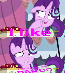 Size: 759x849 | Tagged: safe, derpibooru import, edit, edited screencap, screencap, starlight glimmer, pony, unicorn, rock solid friendship, exploitable meme, female, marco diaz, mare, meme, princess marco, solo, starlight's confessions