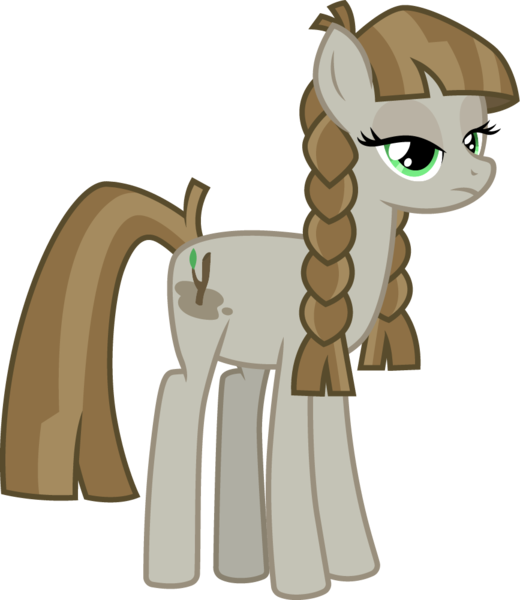Size: 867x1000 | Tagged: safe, artist:cloudyglow, derpibooru import, mudbriar, earth pony, pony, braid, female, mare, mudbramble, rule 63, simple background, solo, transparent background