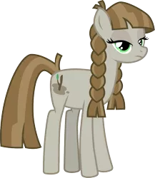Size: 867x1000 | Tagged: safe, artist:cloudyglow, derpibooru import, mudbriar, earth pony, pony, braid, female, mare, mudbramble, rule 63, simple background, solo, transparent background