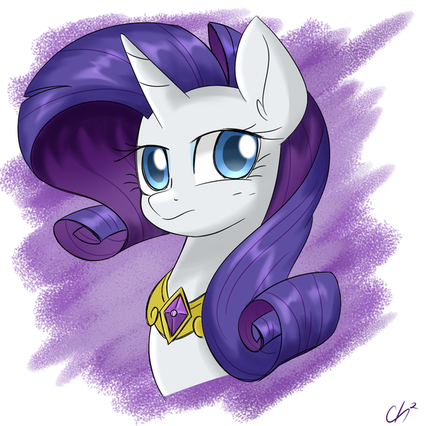 Size: 1000x1000 | Tagged: safe, artist:ch-chau, derpibooru import, rarity, pony, unicorn, abstract background, bust, element of generosity, female, looking at you, mare, solo