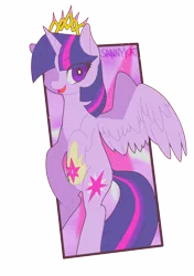 Size: 1478x2095 | Tagged: alicorn, artist:sannykat, crown, derpibooru import, jewelry, regalia, safe, signature, simple background, solo, spread wings, transparent background, twilight sparkle, twilight sparkle (alicorn), wings