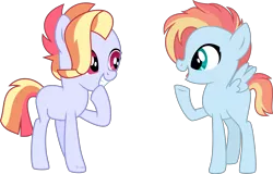 Size: 9008x5767 | Tagged: safe, artist:babyroxasman, derpibooru import, oc, oc:jazzy jingles, unofficial characters only, pegasus, pony, absurd resolution, female, mare, simple background, teenager, transparent background, twins, vector