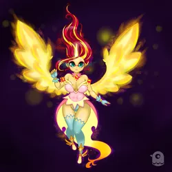 Size: 2000x2000 | Tagged: suggestive, artist:alpaca-pharaoh, derpibooru import, sunset shimmer, equestria girls, armlet, attached skirt, breasts, busty sunset shimmer, choker, clothes, daydream shimmer, female, fingerless gloves, gloves, leotard, looking at you, skirt, socks, solo, thigh highs